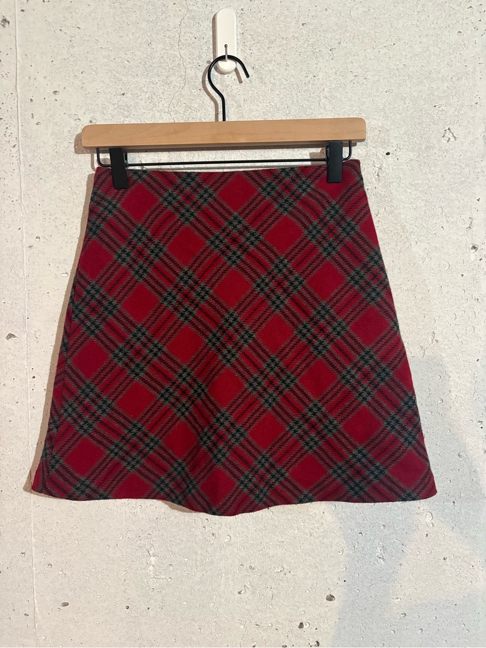 35th & 10th Vintage Wool Blend Plaid Mini Skirt | Size: XS